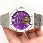 Swiss Grade Audemars Piguet Royal Oak Tourbillon Extra Thin 26522 replica Watch SS Purple Dial